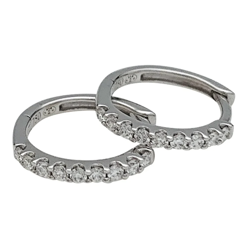 Creole earrings in white gold and diamonds - Image 3