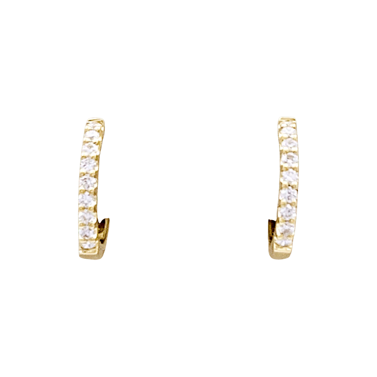 Earrings Creoles in yellow gold and diamonds