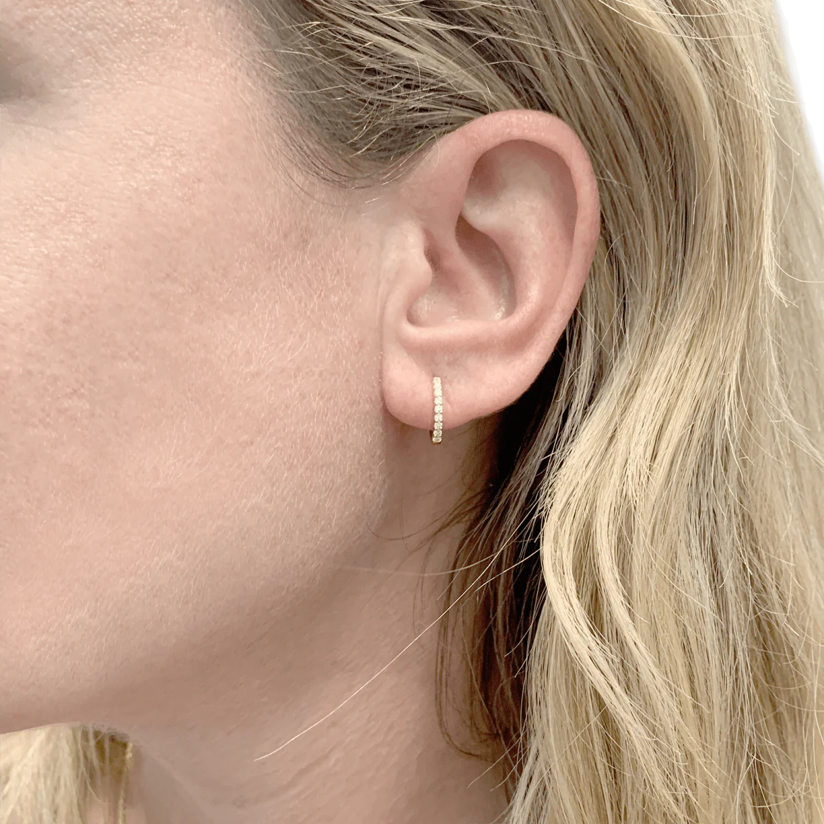 Earrings Creoles in yellow gold and diamonds - Image 2