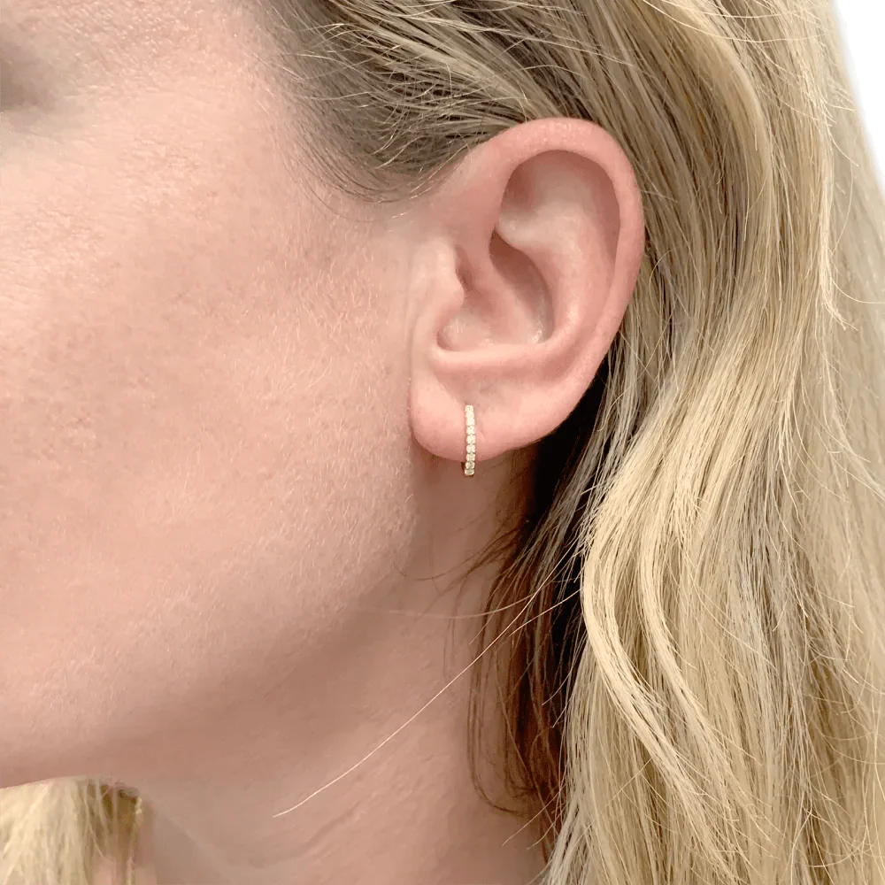 Yellow gold and Diamonds Hoop earrings - Image 2