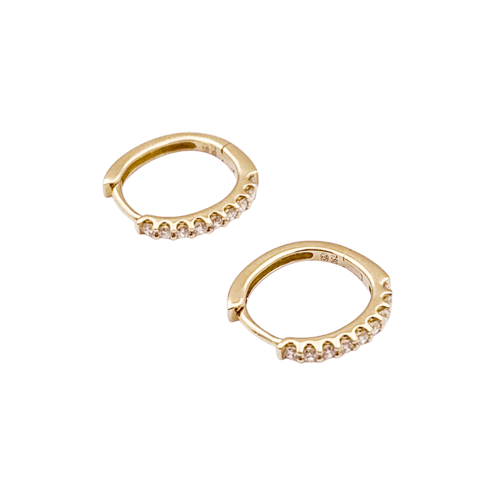 Yellow gold and Diamonds Hoop earrings - Image 5