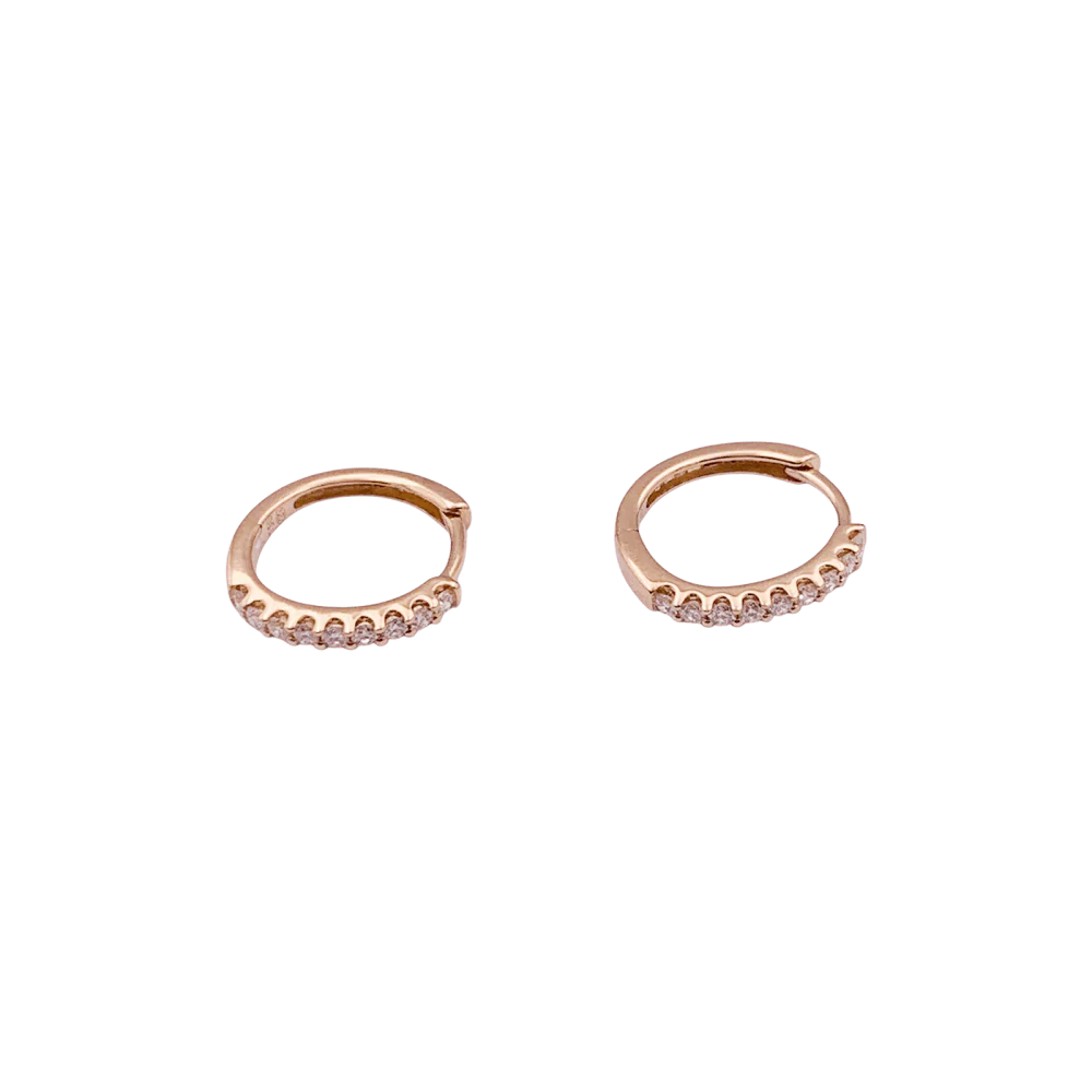 Creole earrings in pink gold and diamonds - Image 4