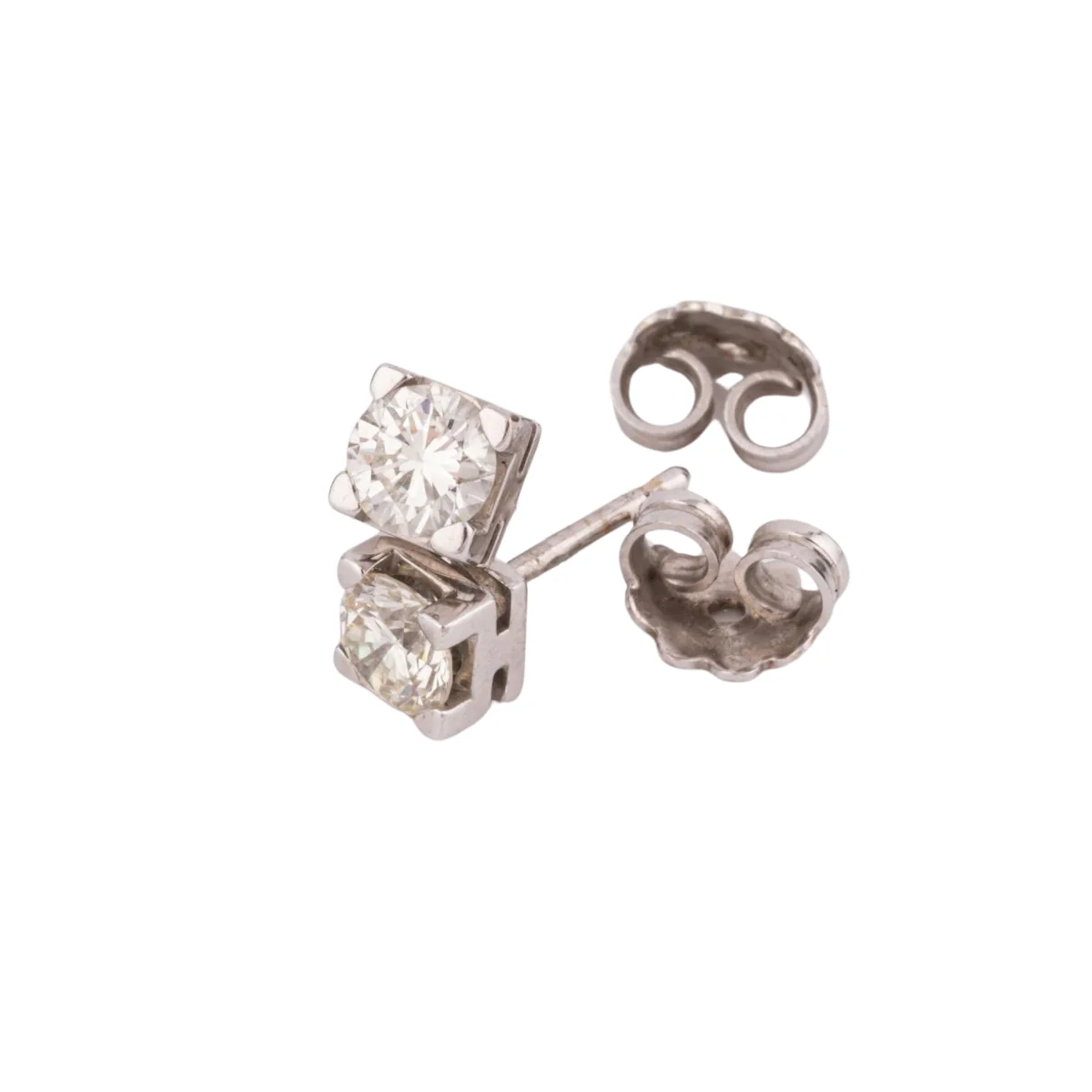Pair of modern cut diamond stud earrings - Image 4