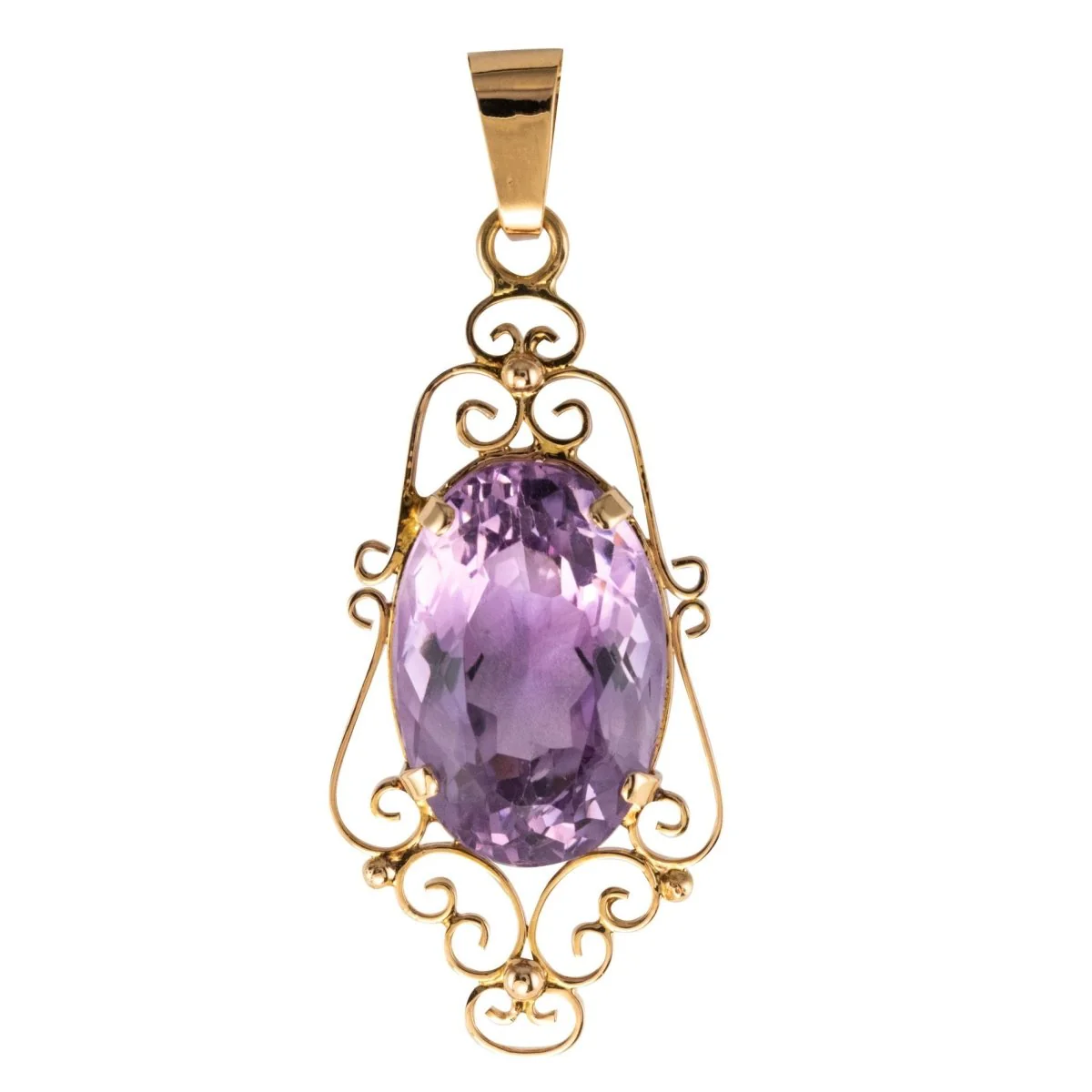 Rose gold and amethyst pendant