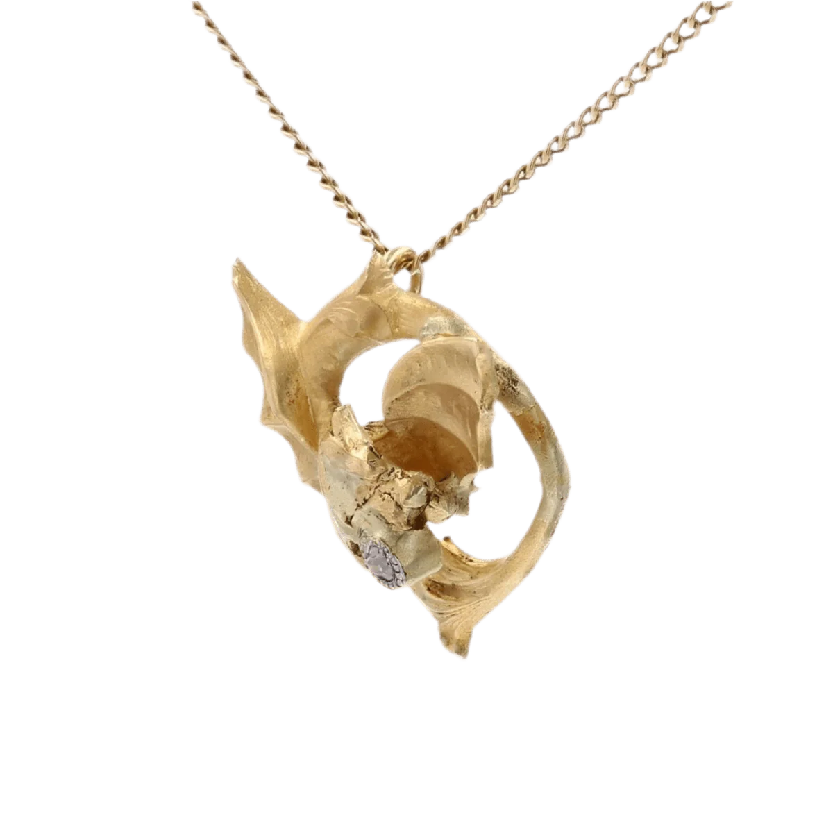 Necklace Pendant in yellow gold and diamond - Image 4