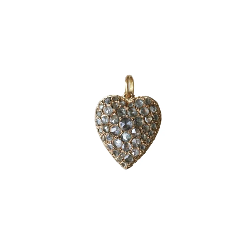 Antique Heart Pendant diamonds on Rose Gold