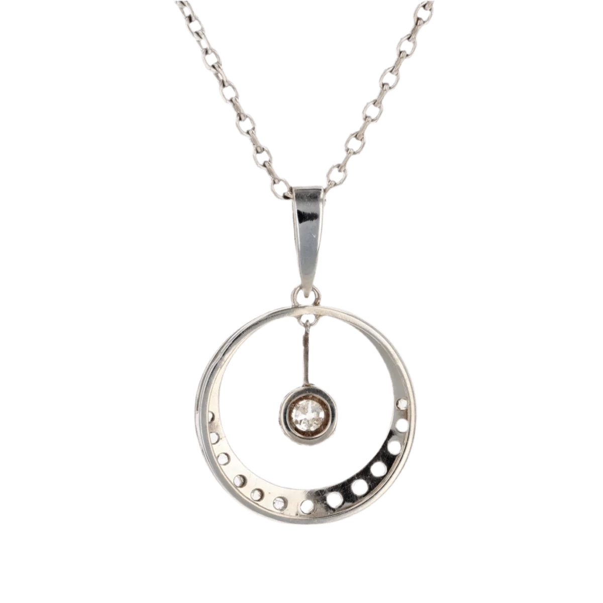 White gold and diamond pendant - Image 5