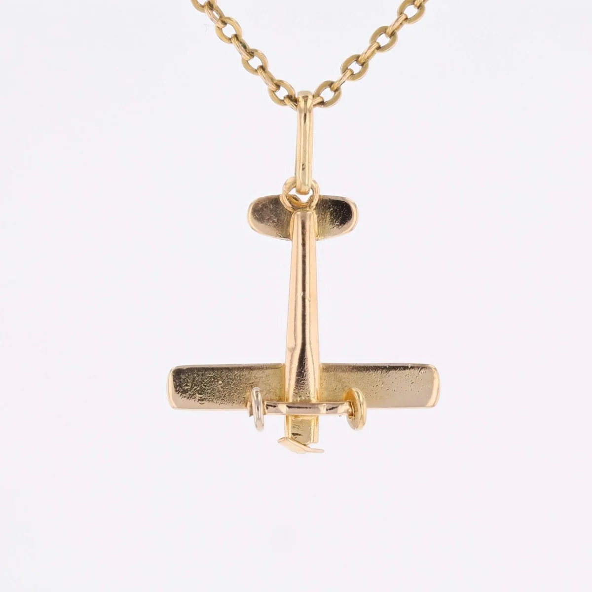 Yellow gold airplane pendant - Image 9