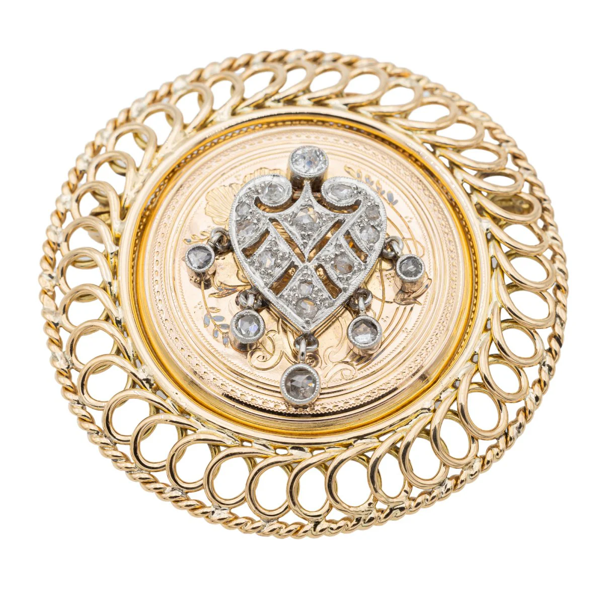Brooch Pendant Rose Gold Diamond
