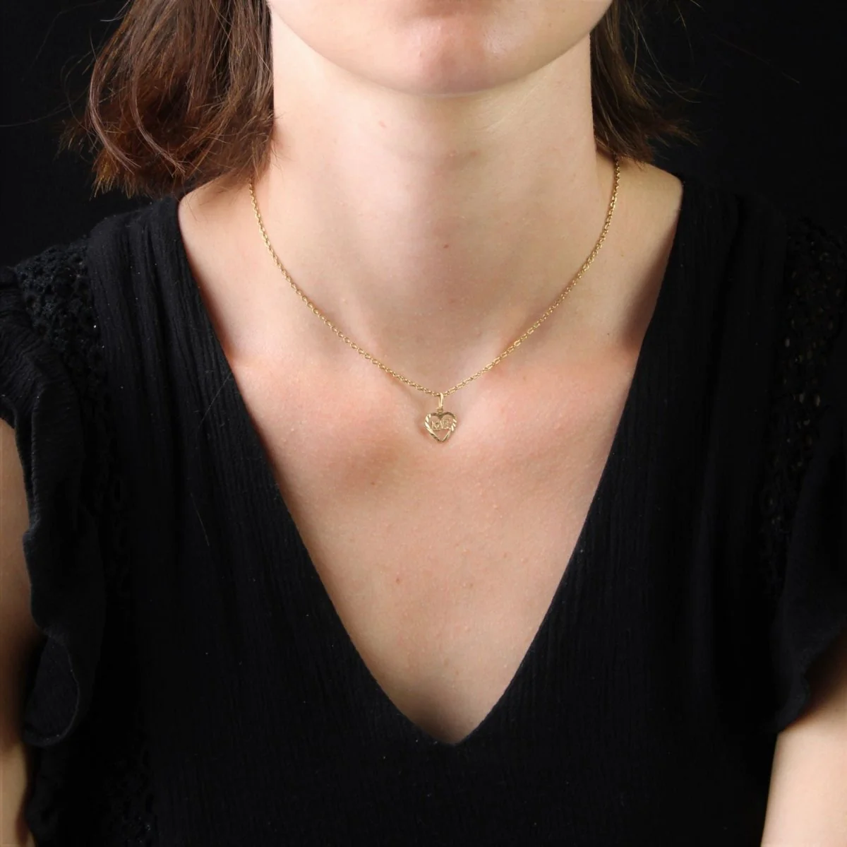 Pendant cur Yellow gold Love - Image 2