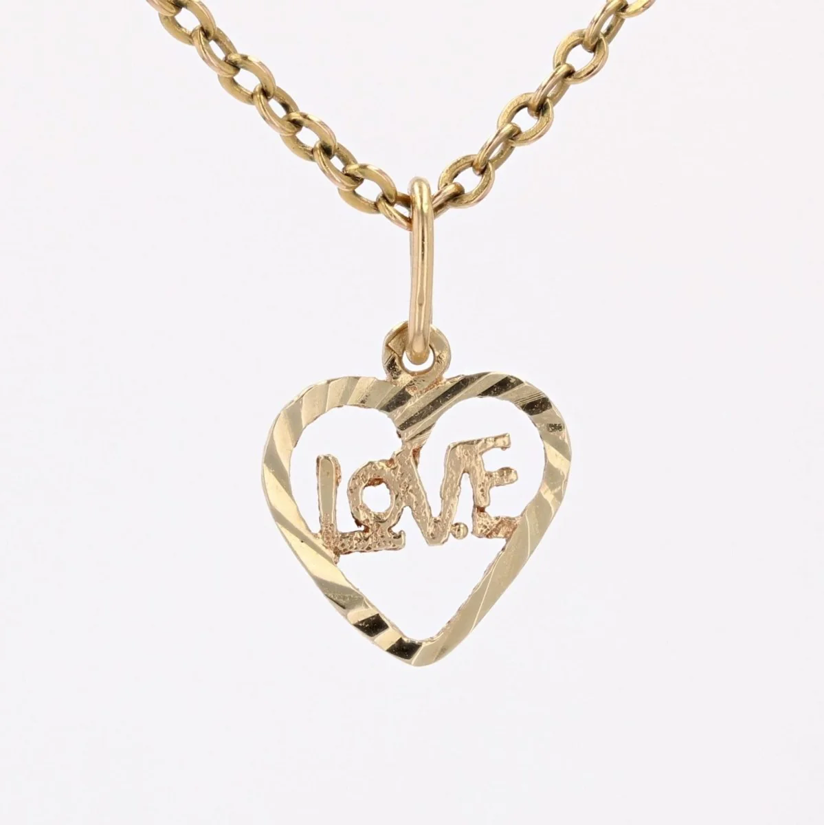 Pendant cur Yellow gold Love - Image 7