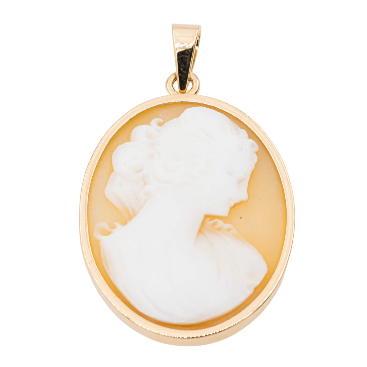 Yellow Gold Cameo Shell Pendant
