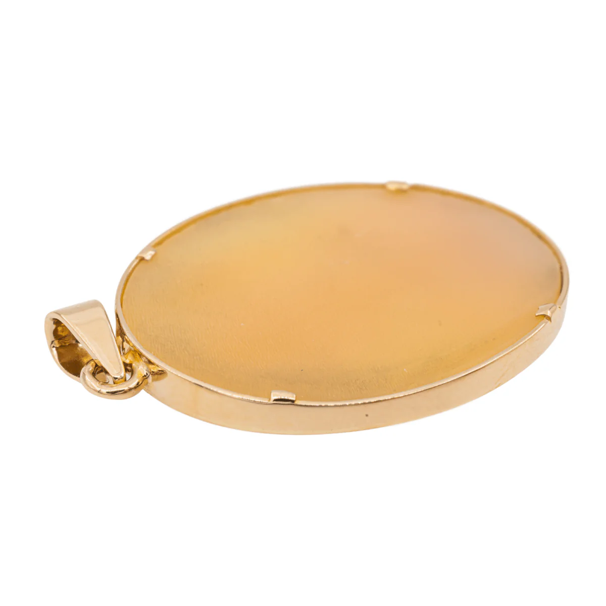 Yellow Gold Cameo Shell Pendant - Image 4