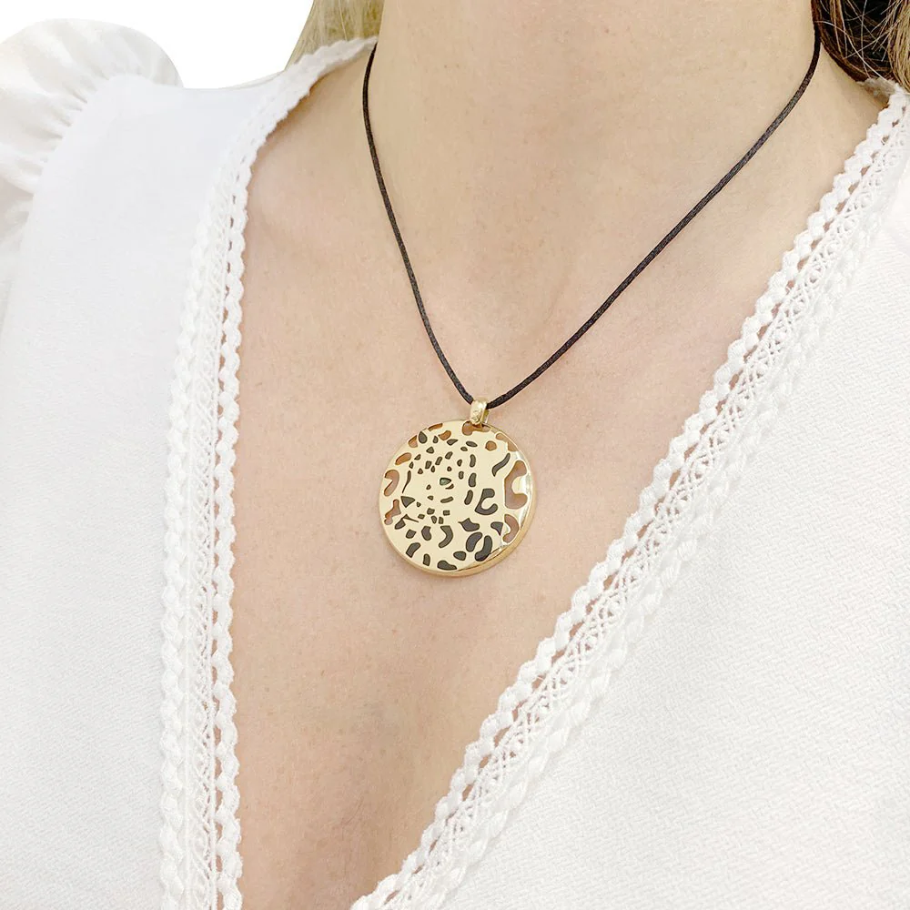 CARTIER "Cartier Sauvage" pendant in yellow gold, enamel and tsavorite - Image 2