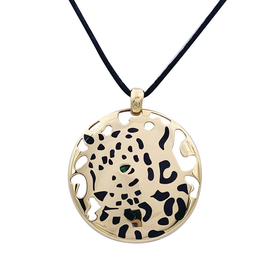 CARTIER "Cartier Sauvage" pendant in yellow gold, enamel and tsavorite - Image 3