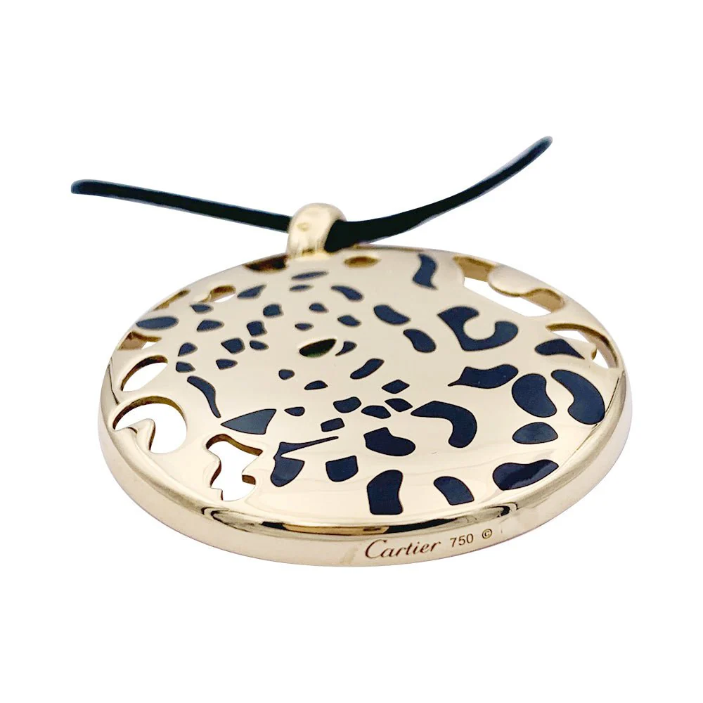 CARTIER "Cartier Sauvage" pendant in yellow gold, enamel and tsavorite - Image 4
