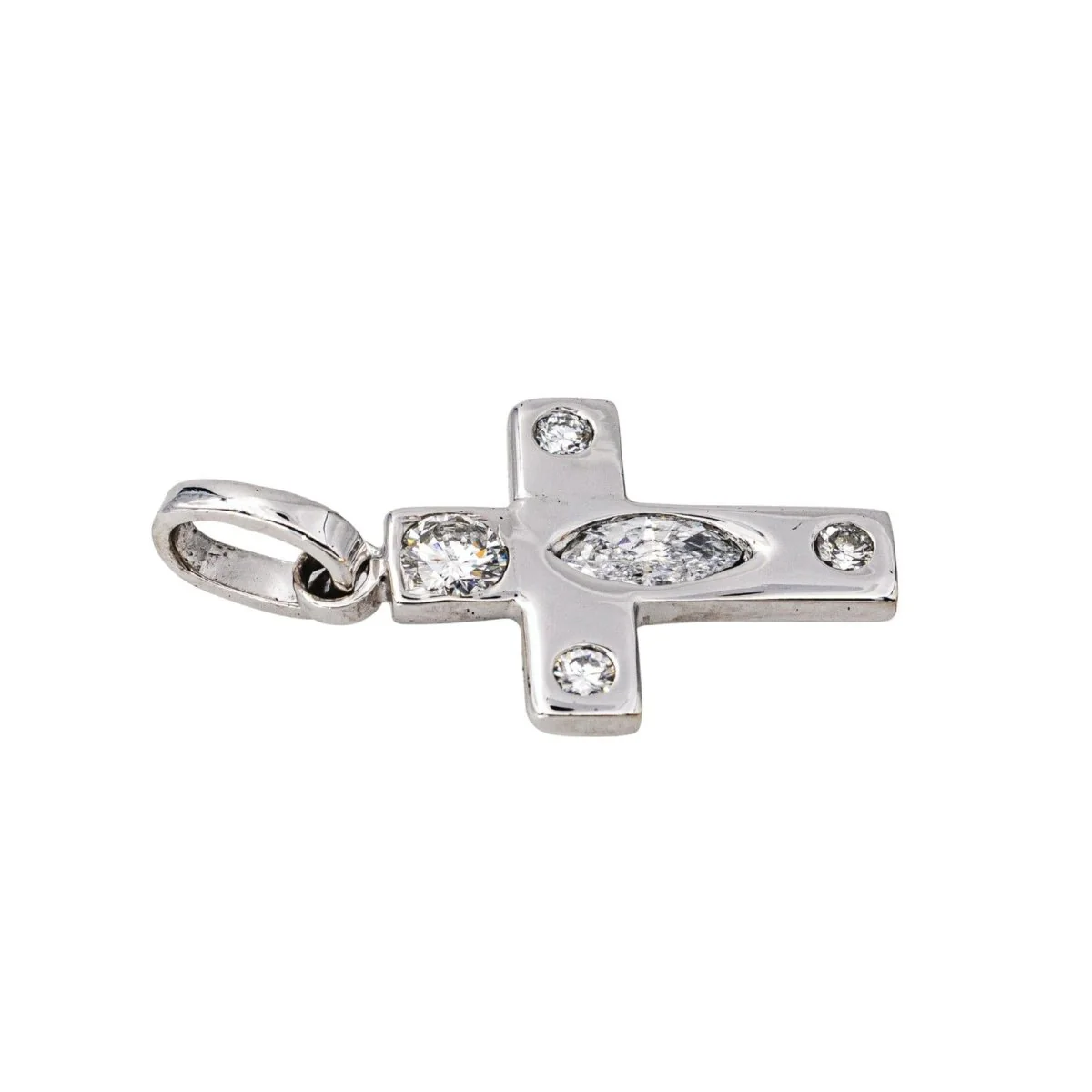 White gold and diamond pendant - Image 3
