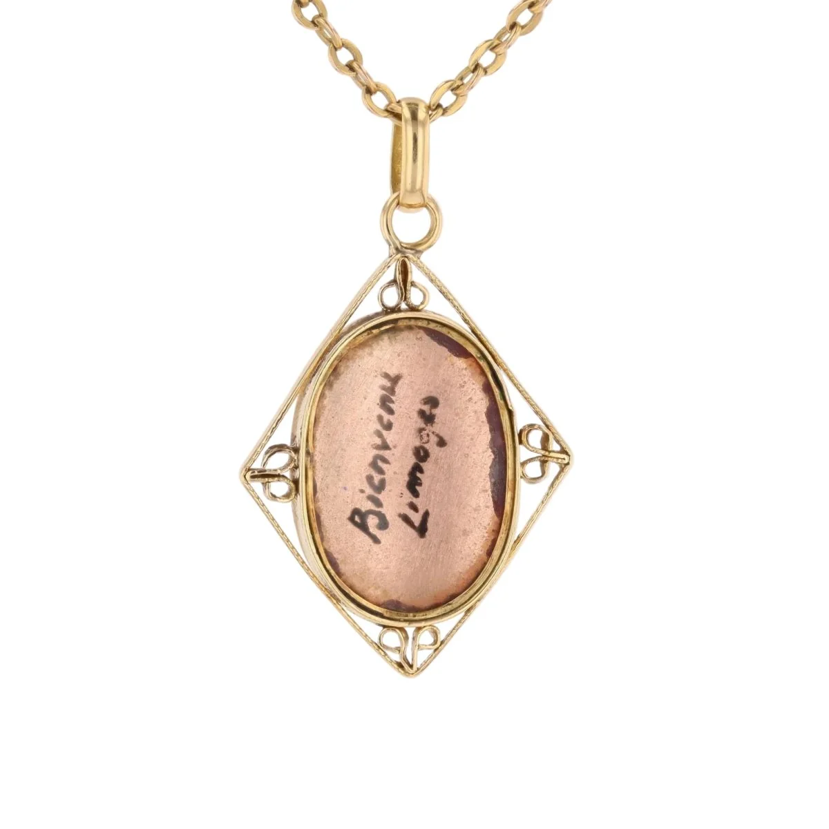 Pendant in yellow gold and enamel - Image 4