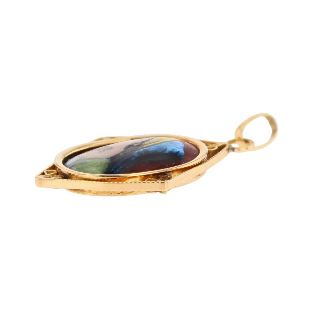 Pendant in yellow gold and enamel - Image 5