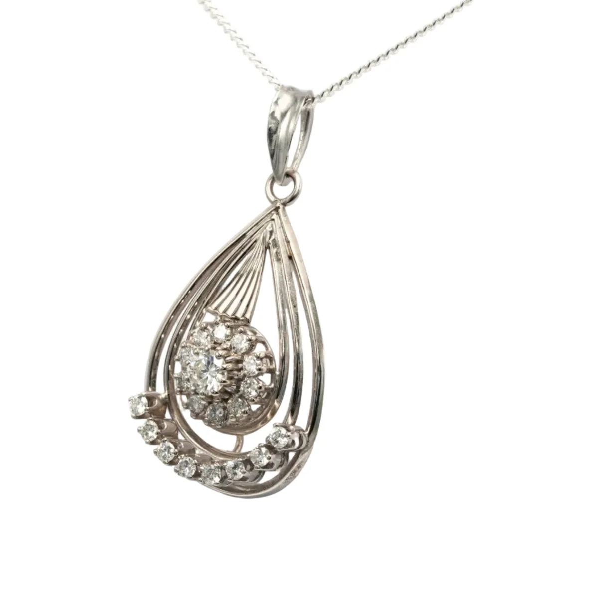 Pendant in white gold and diamonds - Image 2