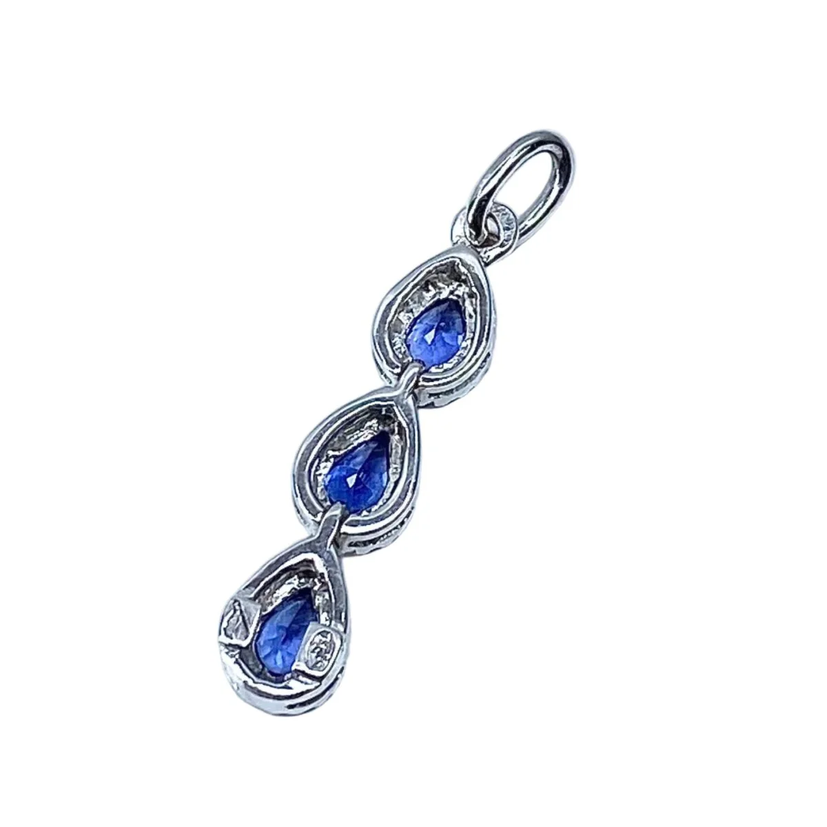 Pendant in White gold, Sapphire and Diamonds - Image 3