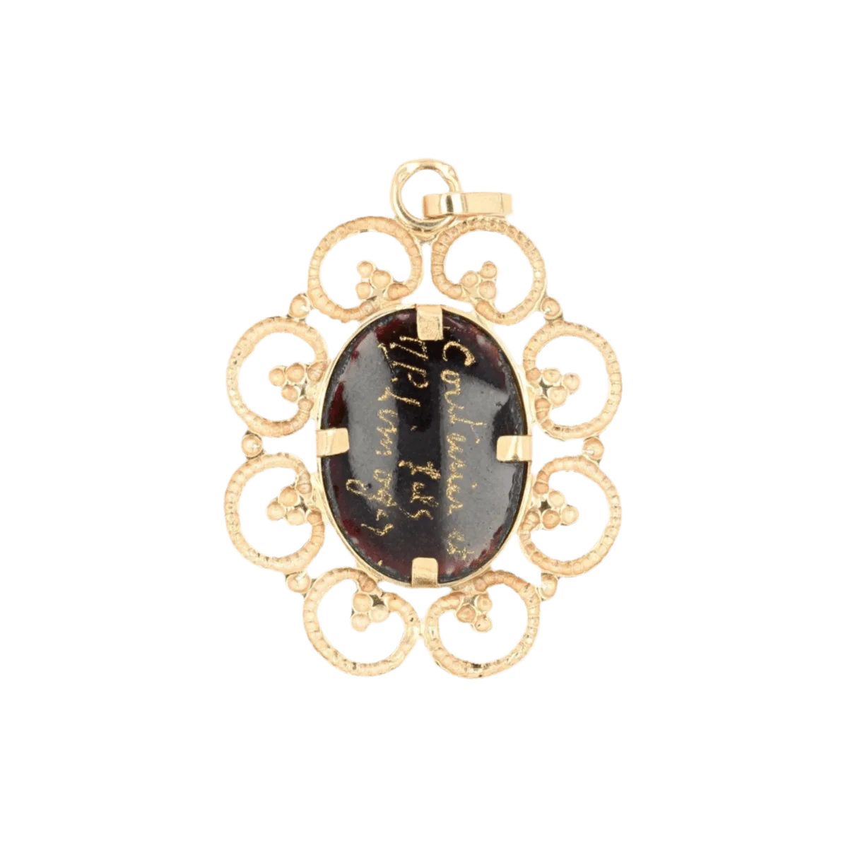 Yellow gold and enamel pendant - Image 3