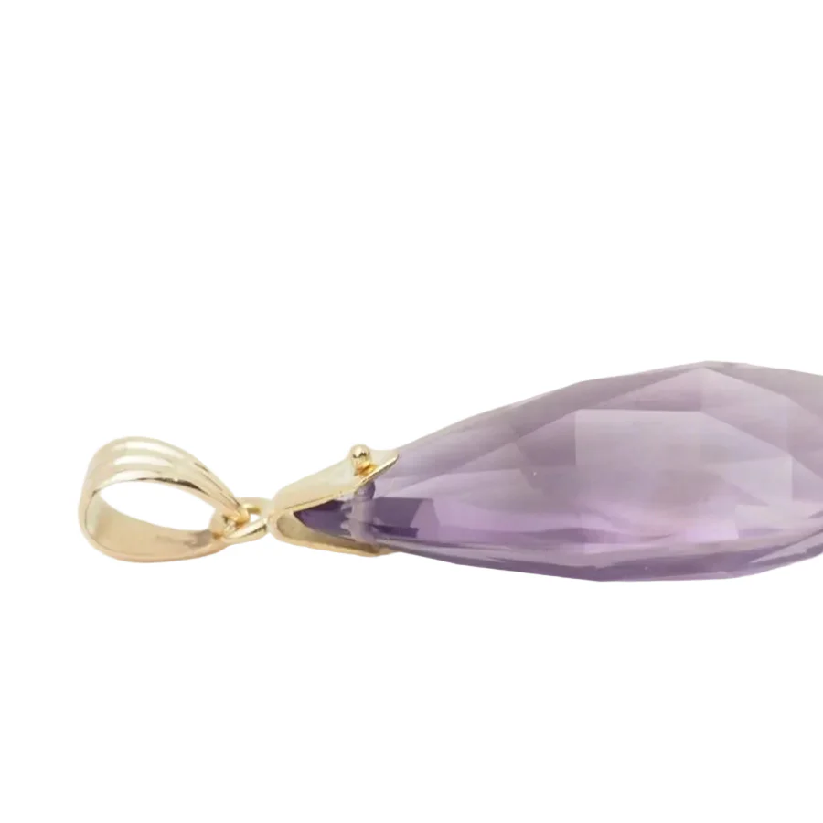 Amethyst and yellow gold pendant - Image 3