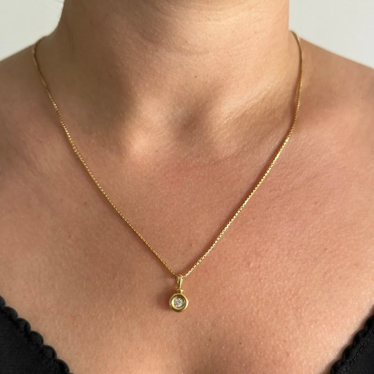 Pendant in yellow gold and diamond - Image 2