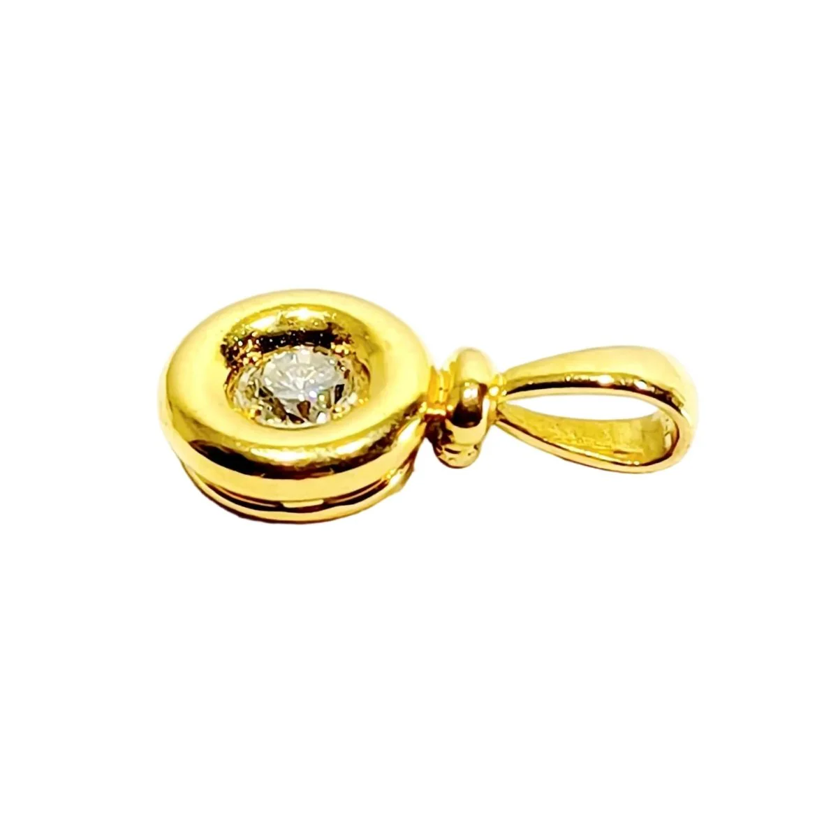 Pendant in yellow gold and diamond - Image 3