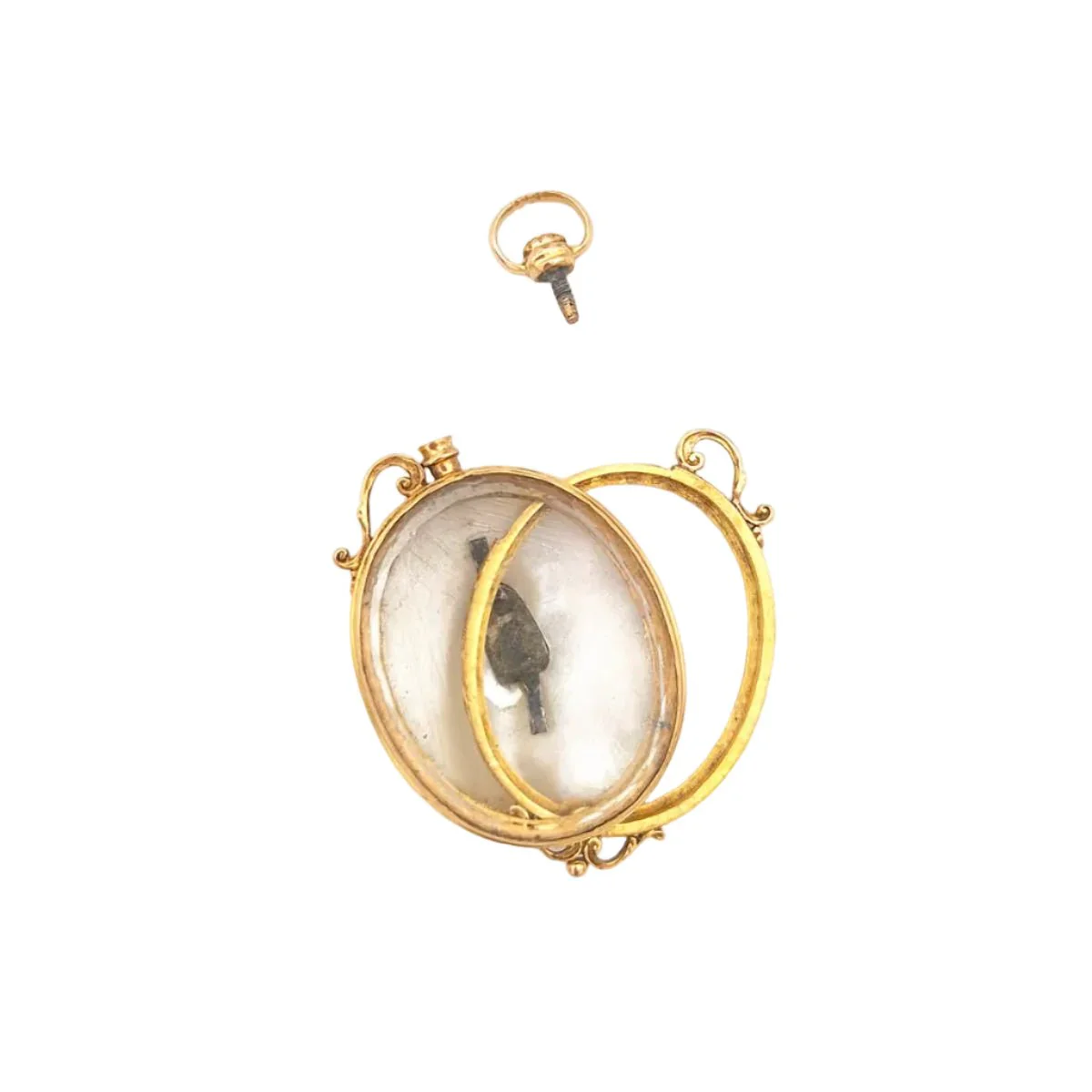 Mother-of-pearl and yellow gold pendant - Image 4