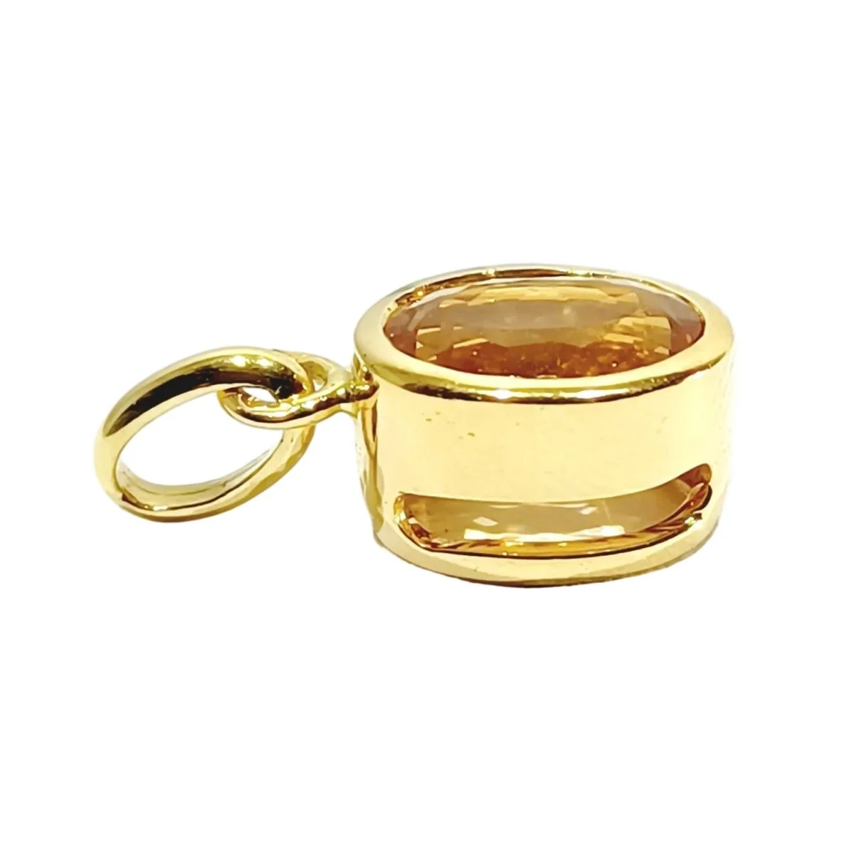Topaz and yellow gold pendant - Image 4