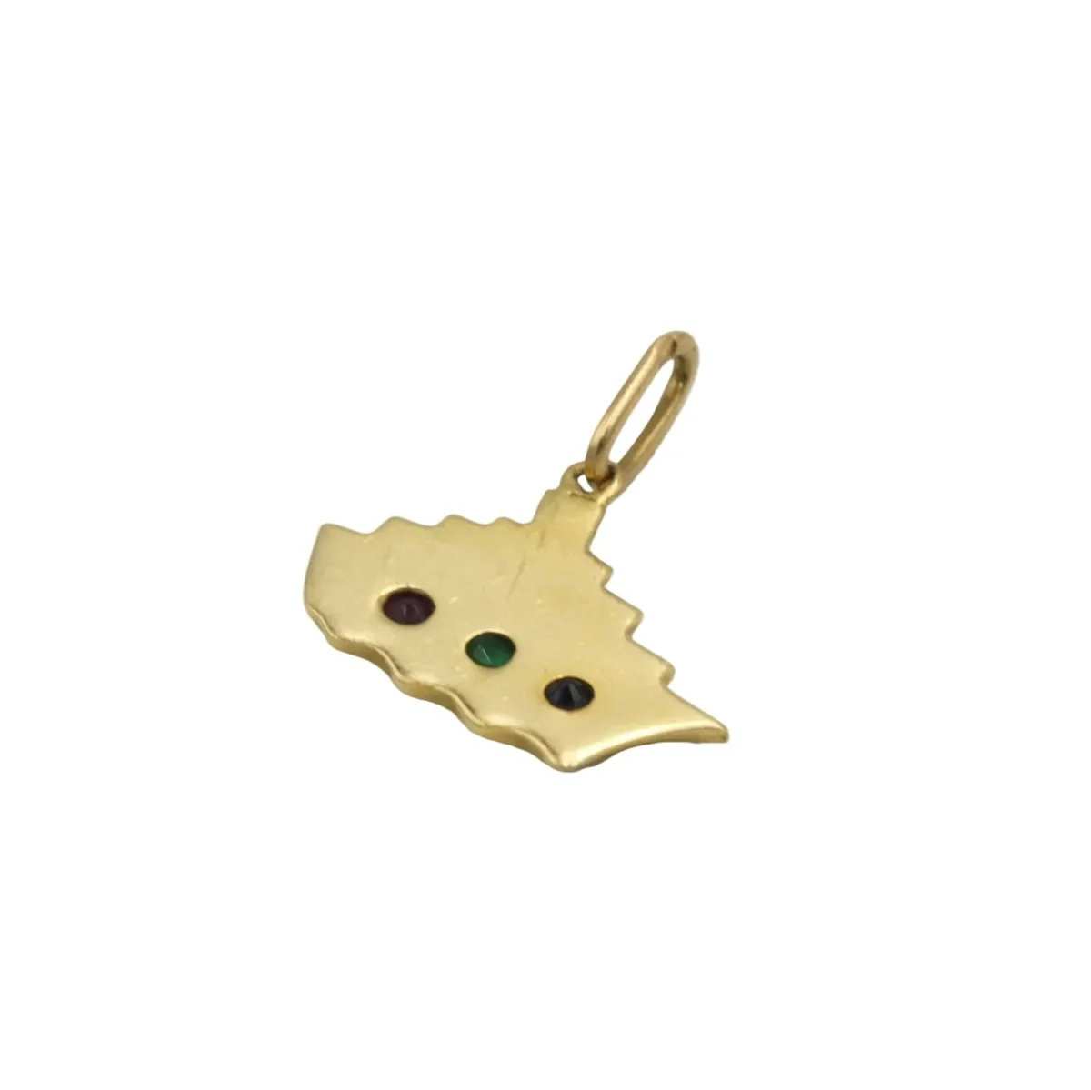 Pendant in yellow gold, sapphire, emerald and ruby - Image 3