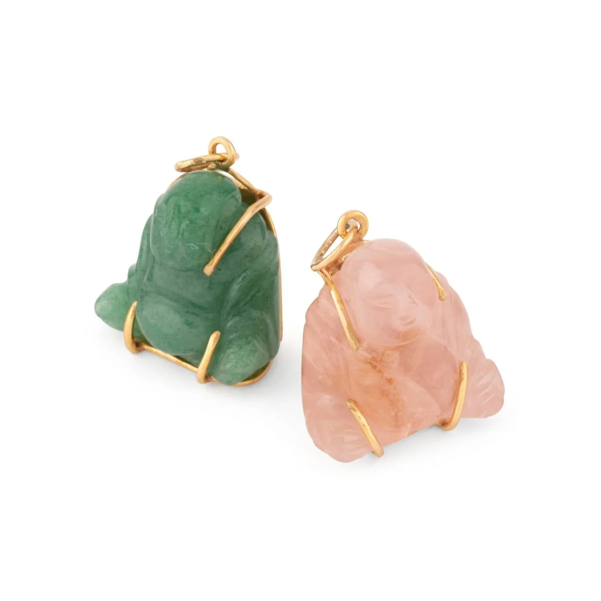 Carved rose quartz Buddha pendant - Image 6