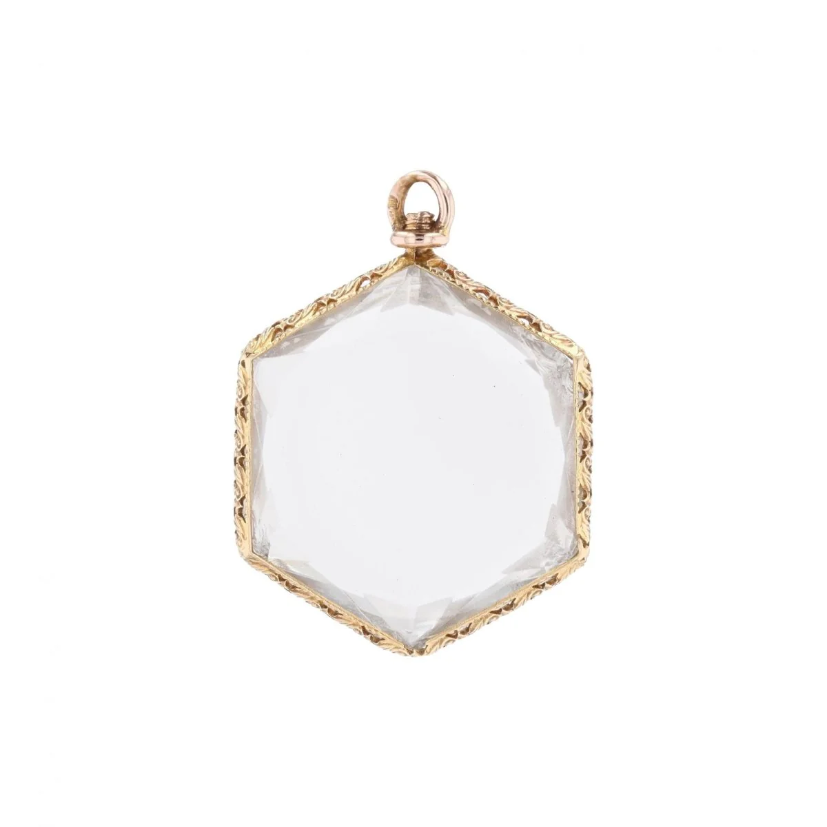 Pendant in Yellow gold and glass
