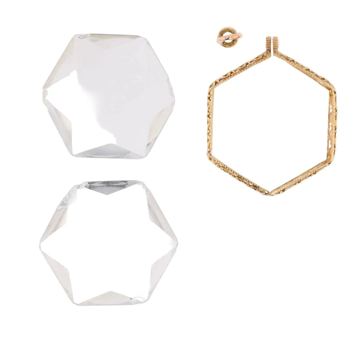 Pendant in Yellow gold and glass - Image 5
