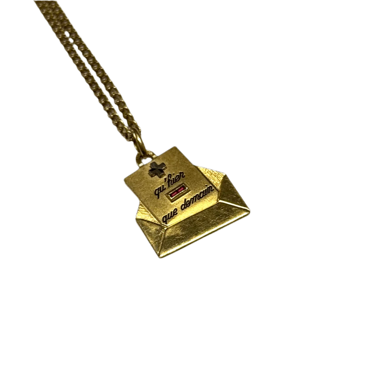 AUGIS "Lettre d'Amour" pendant in yellow gold and ruby - Image 3