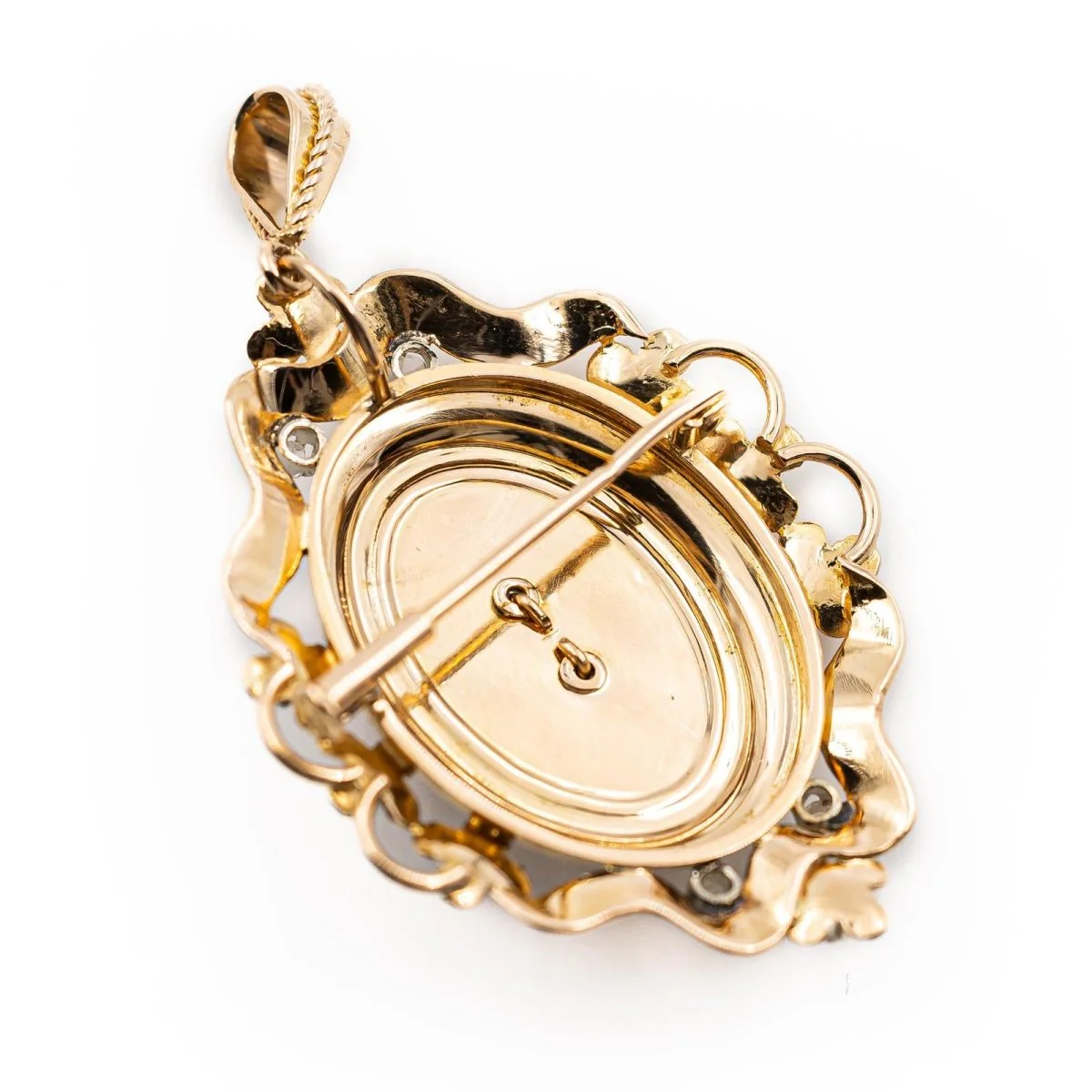 Yellow gold, pearl and diamond pendant - Image 6