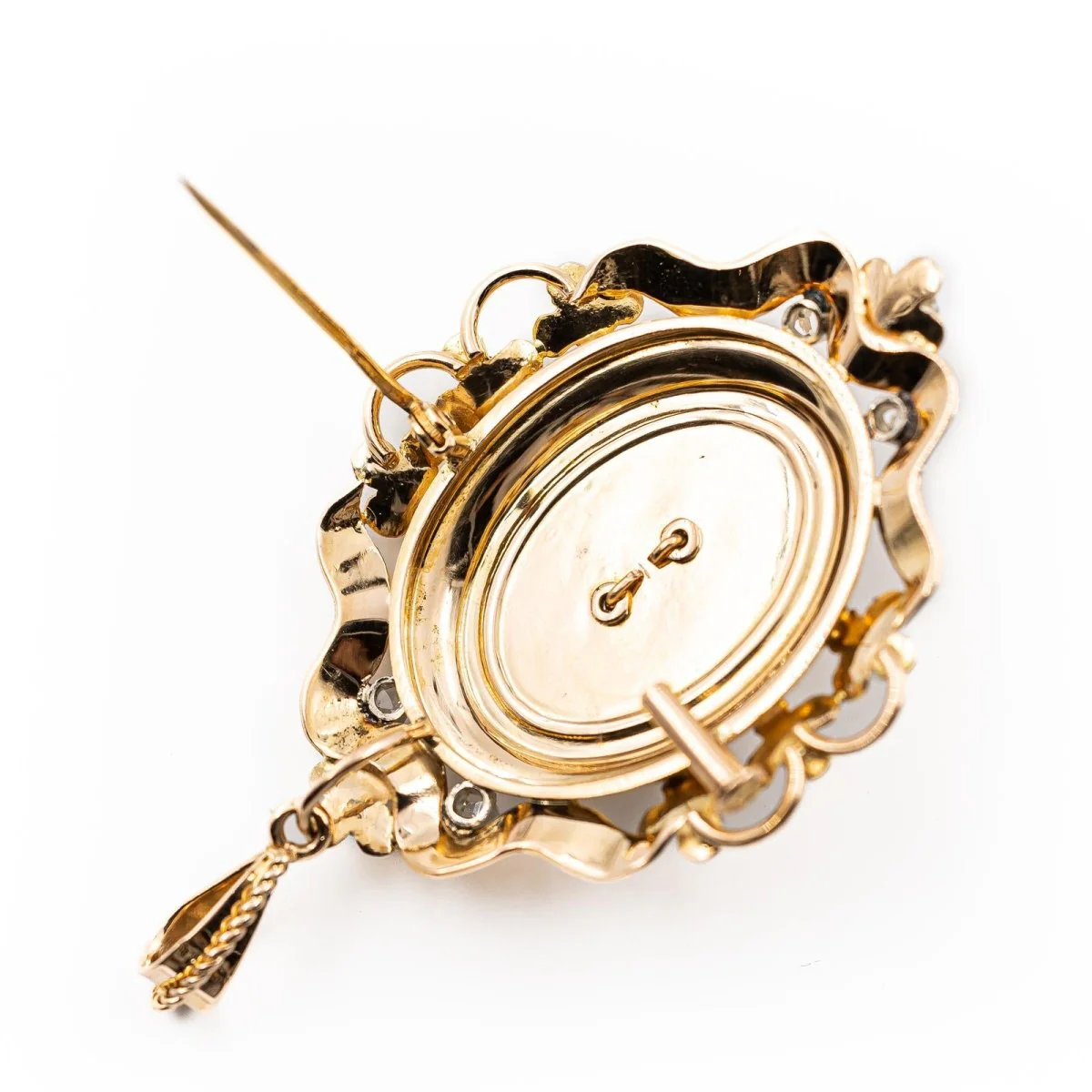 Yellow gold, pearl and diamond pendant - Image 7