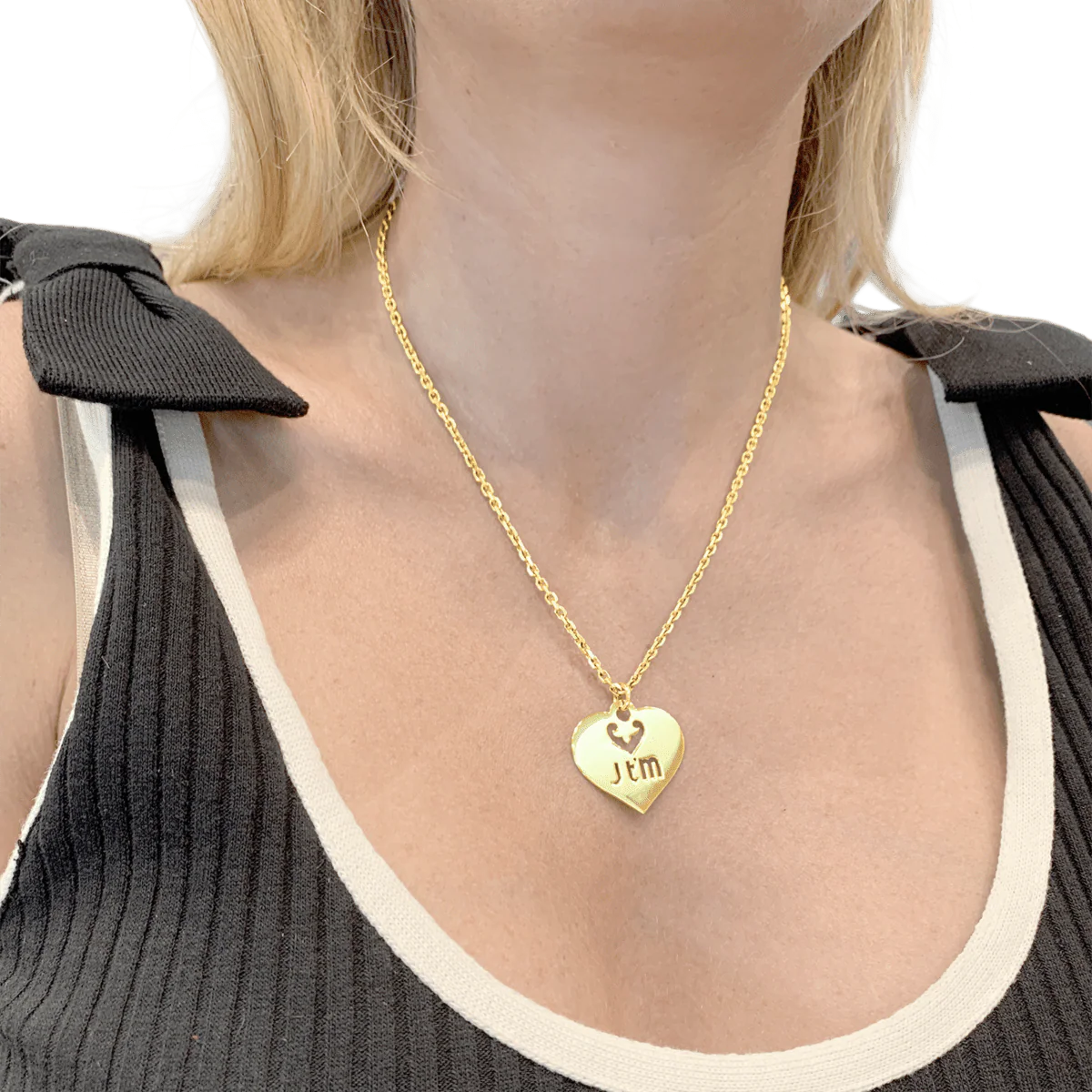 Pendentif O.J.PERRIN "Coeur Légendes" en or jaune - Image 2