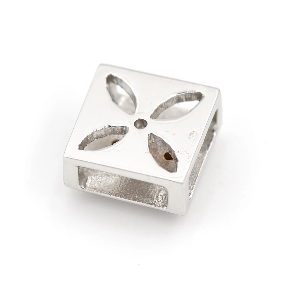 Square pendant in white gold and diamond - Image 2