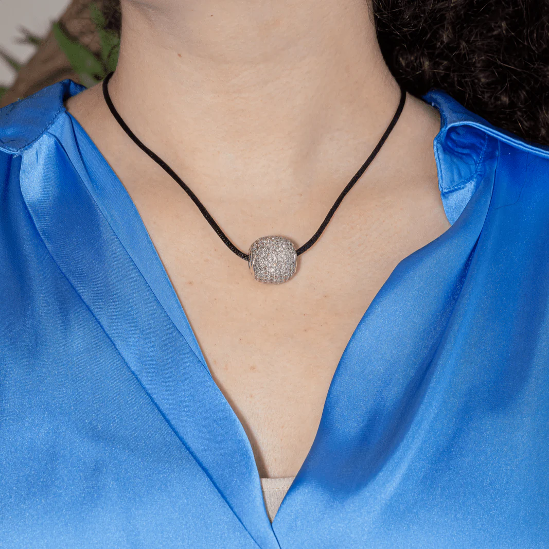 Pendant in white gold and diamonds. - Image 2