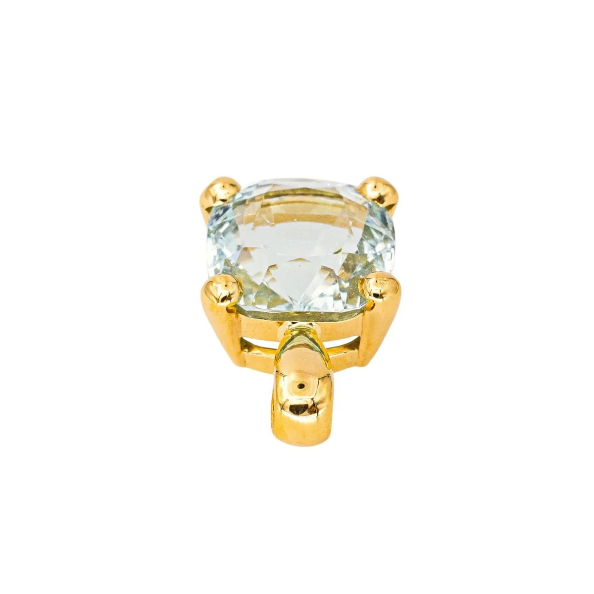 Yellow gold and aquamarine pendant - Image 6