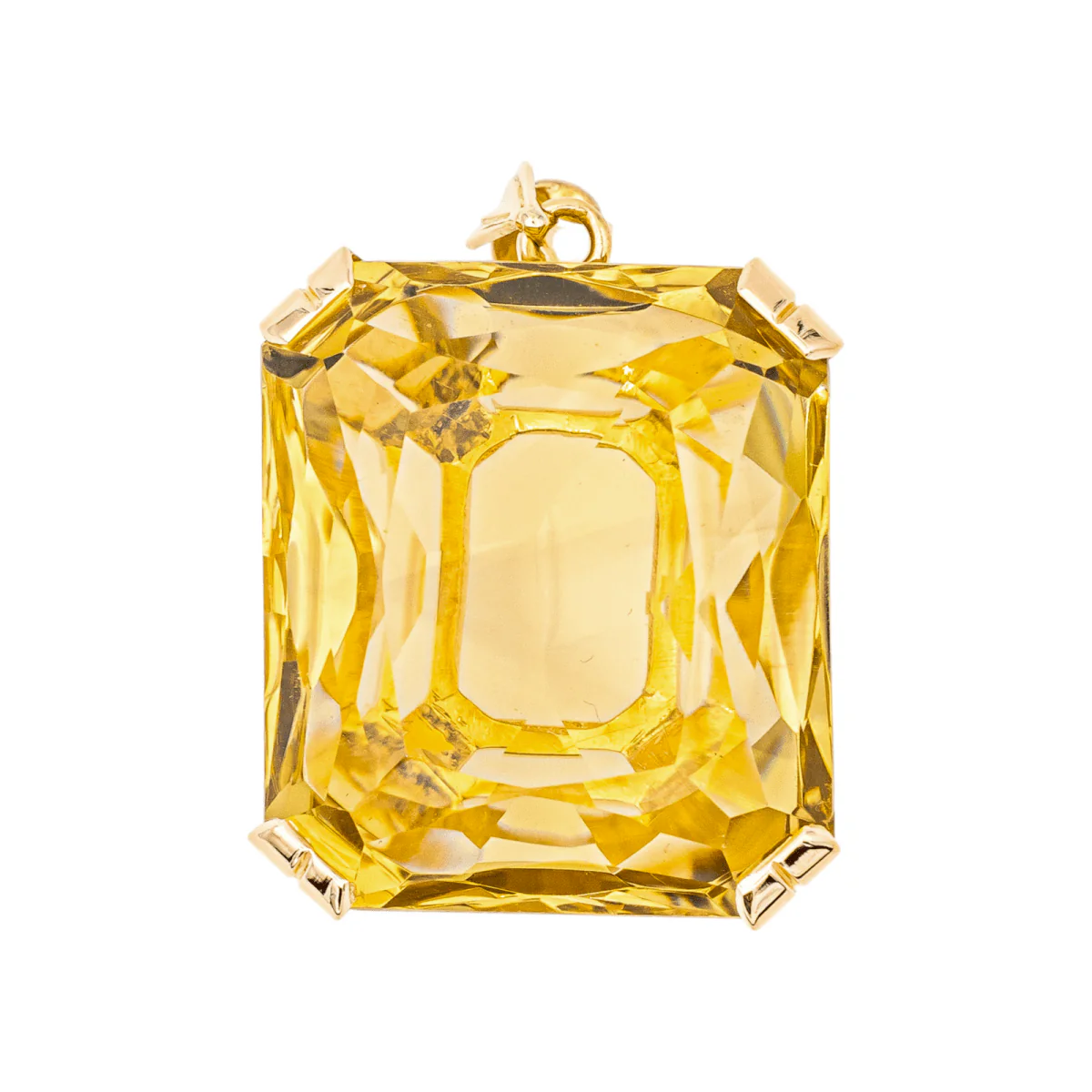 Yellow gold and citrine pendant