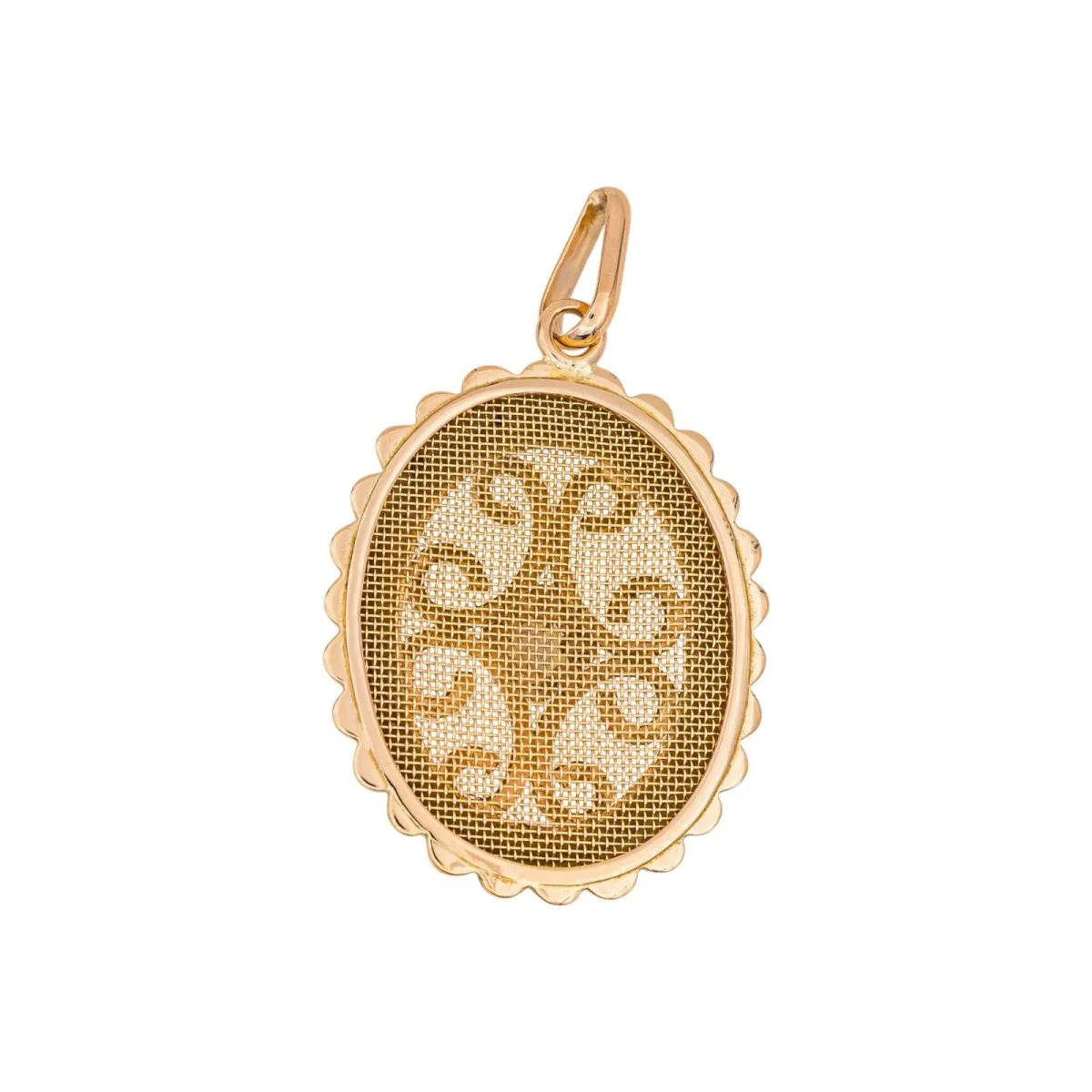 Yellow gold half pearl pendant - Image 2