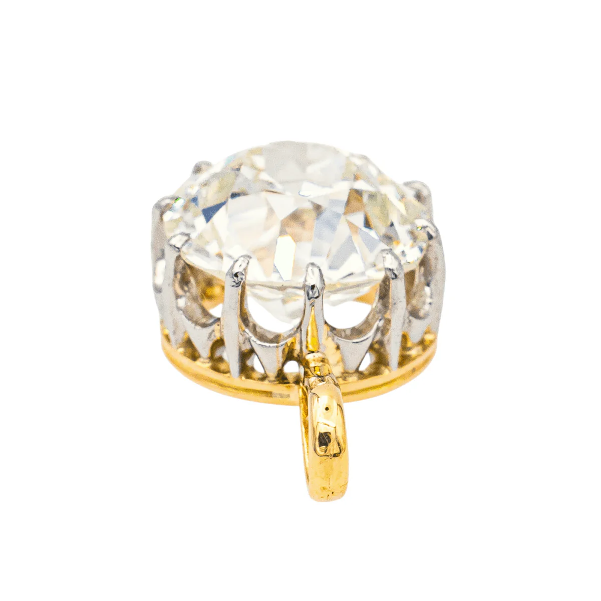 Pendant in yellow gold, paltinium and diamond - Image 4