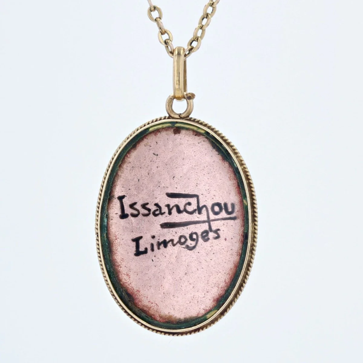 Yellow gold and enamel pendant - Image 5