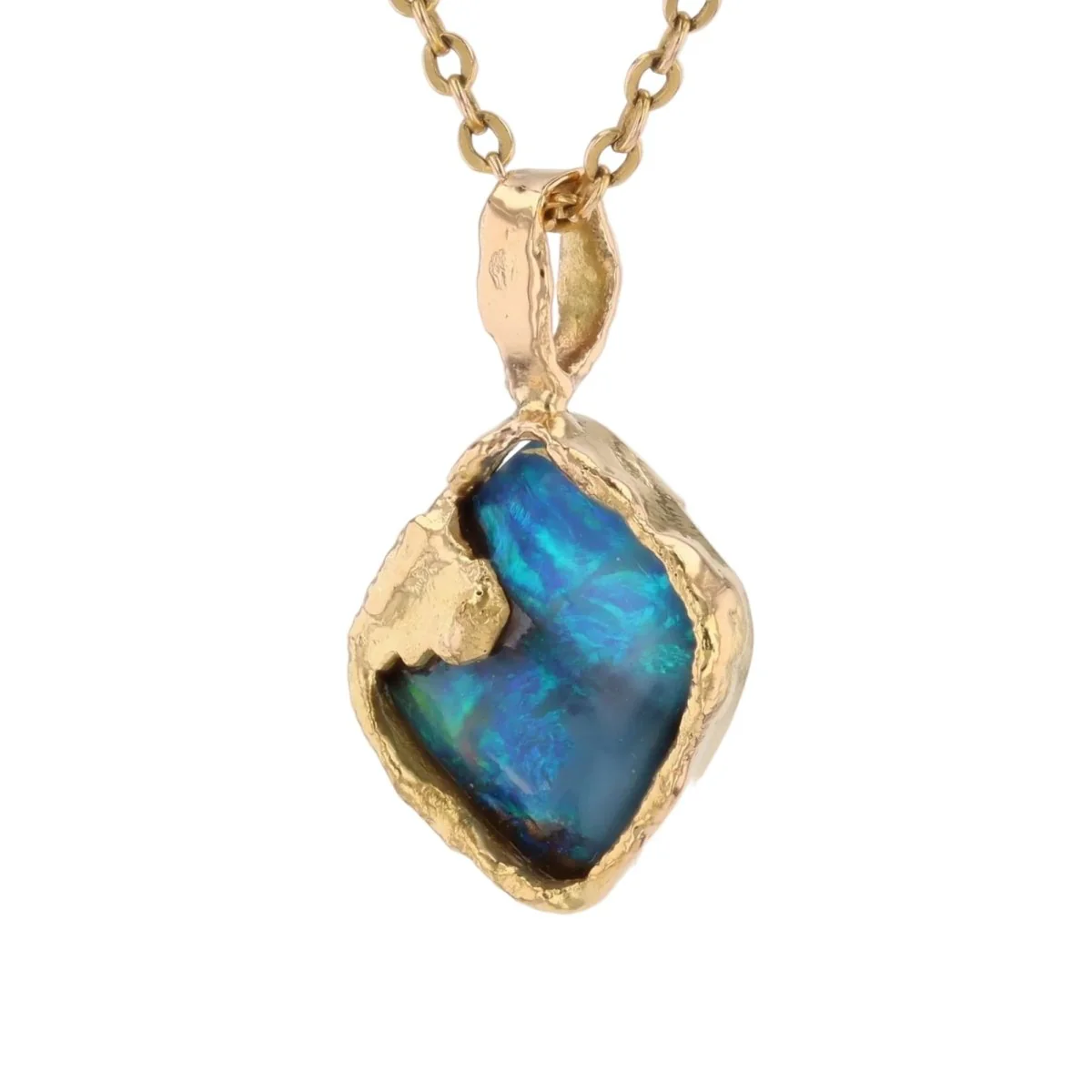 Opal and yellow gold pendant - Image 4