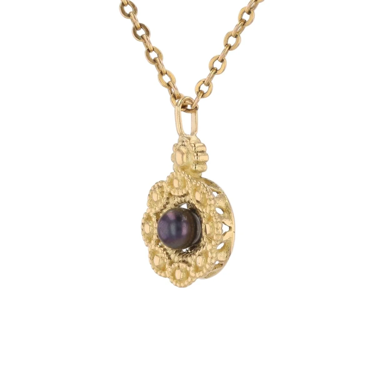 Pearl and yellow gold pendant - Image 3