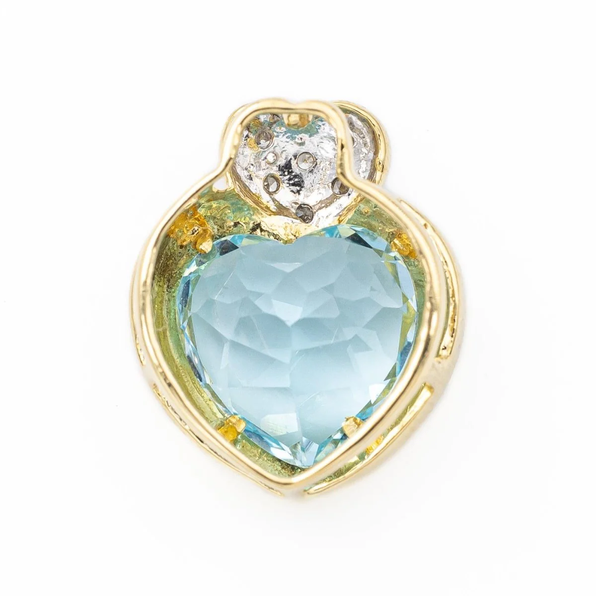 Pendant in 2 golds, topaz and diamonds - Image 5