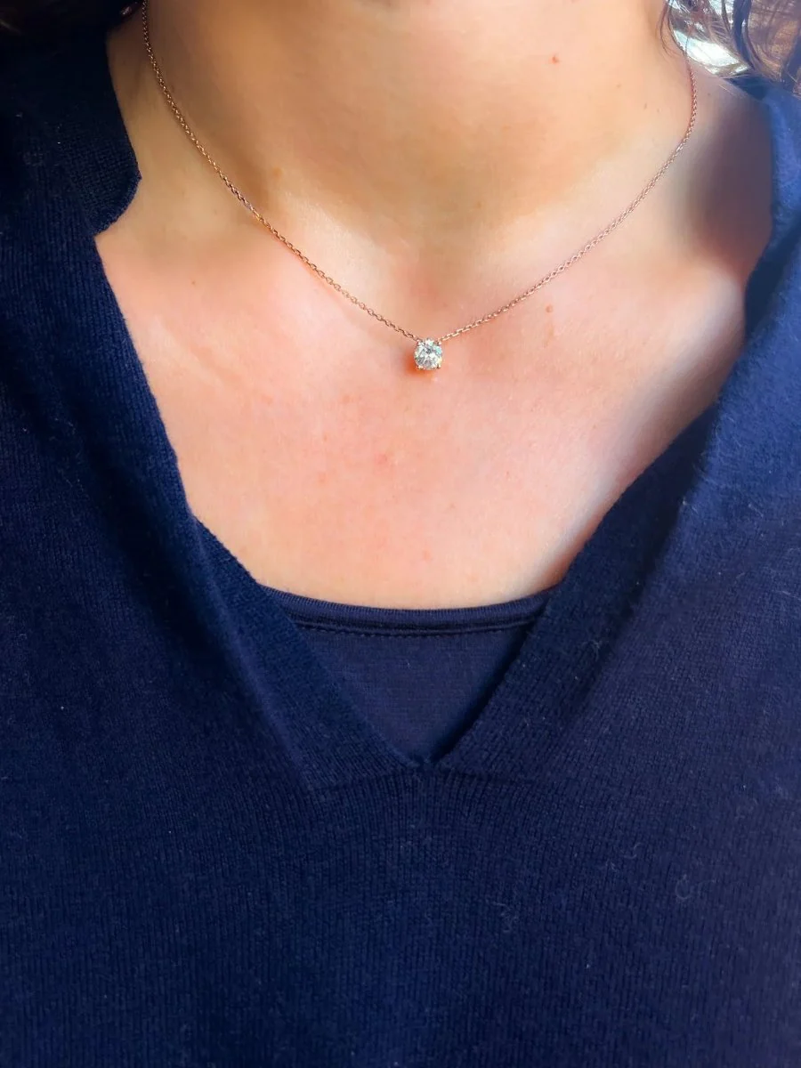 Pendant with diamond antique cut rose gold - Image 2